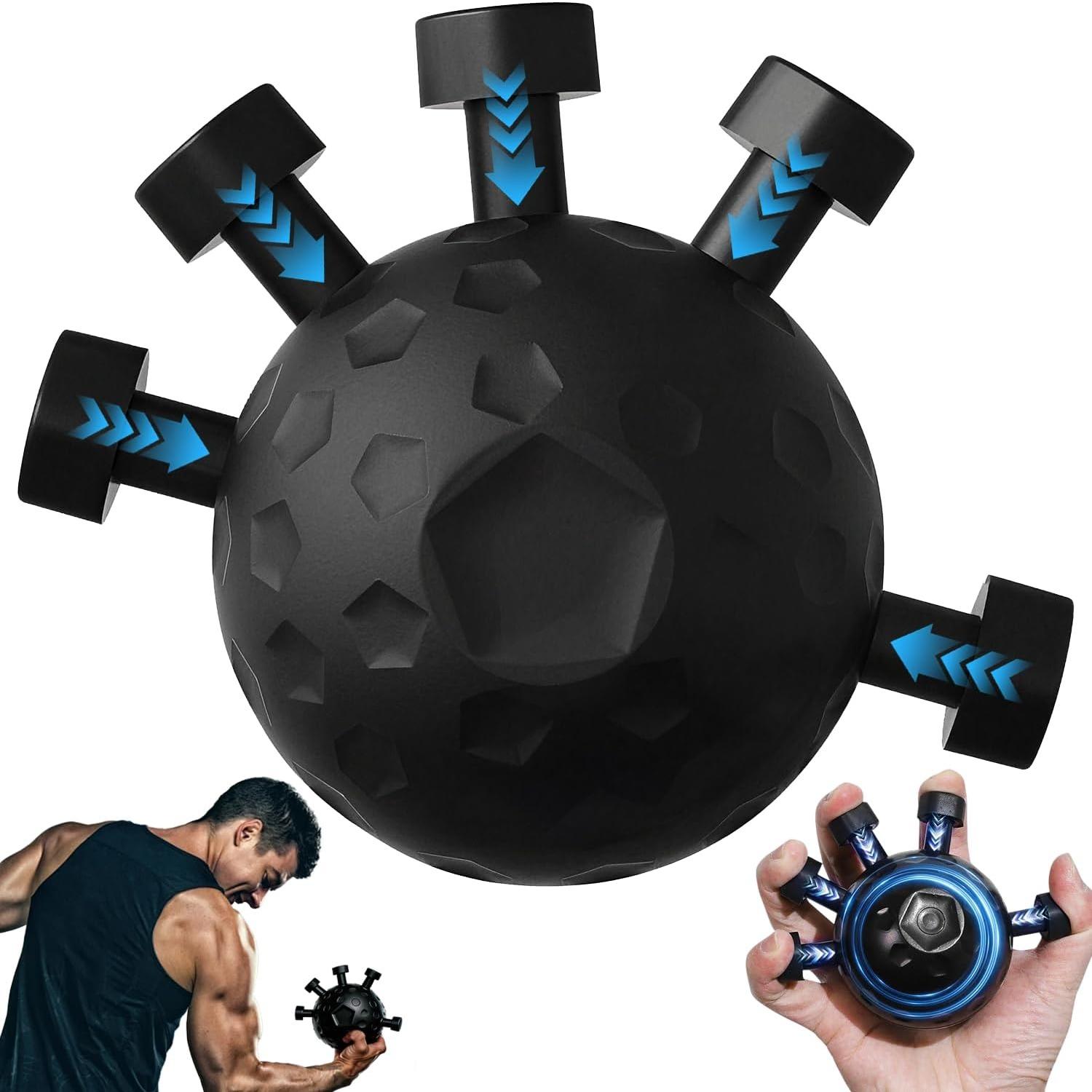 Finger Grip Strengthener, 2026 Upgrade Hand Forearm Ball Strengthener and Finger Grip Exerciser Balls, Finger Strength Trainer, Adjustable Hand Grip чёрный