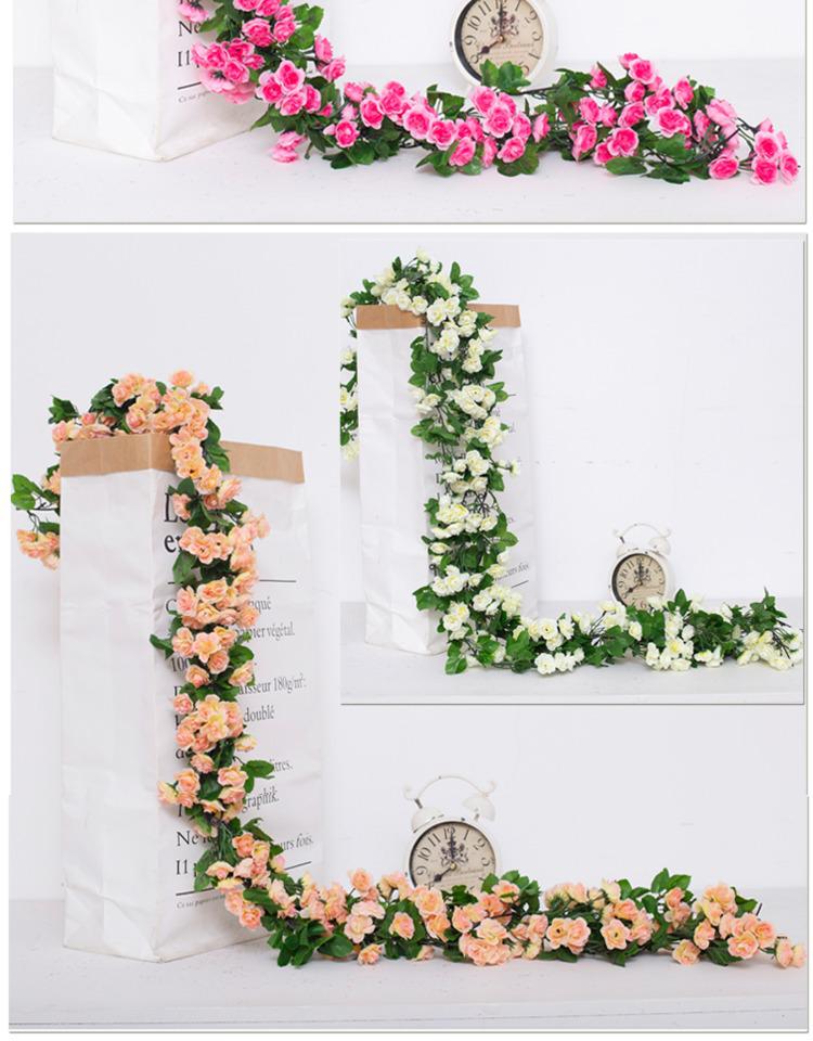 Artificial Rattan Rose Vine for Ceiling & Wall Decor - Wedding & Pipe Covering