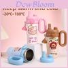 Capybara Cartoon Insulated Tumbler With Handle And Straw For Travel And Home Use