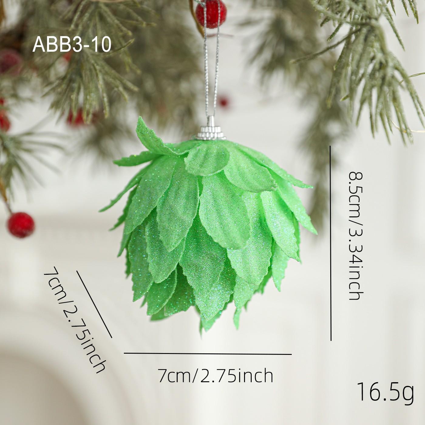 

Christmas Tree Ornaments Colorful Glitter Petal Shape Balls Foam Snow Ball Sparkling Foam Flower Hanging Decorations for Tree