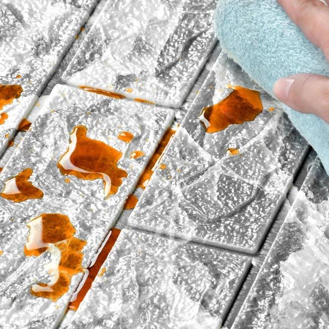 Self-adhesive 3d Three-dimensional Wall Stickers Foam Brick Pattern Decorative Stickers Retro Trend Background Wallpaper muraux