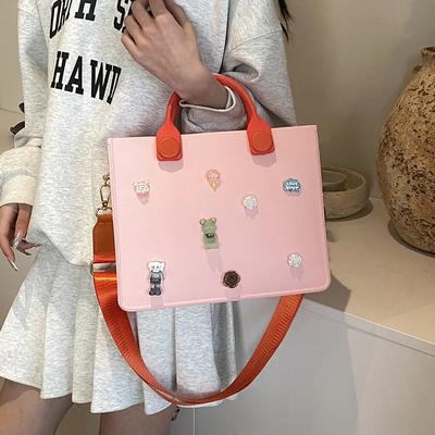 Leather Women's Bag Monochromatic Zipper Women's Shoulder Bag Beach Bag Waterproof Bags New Fashion