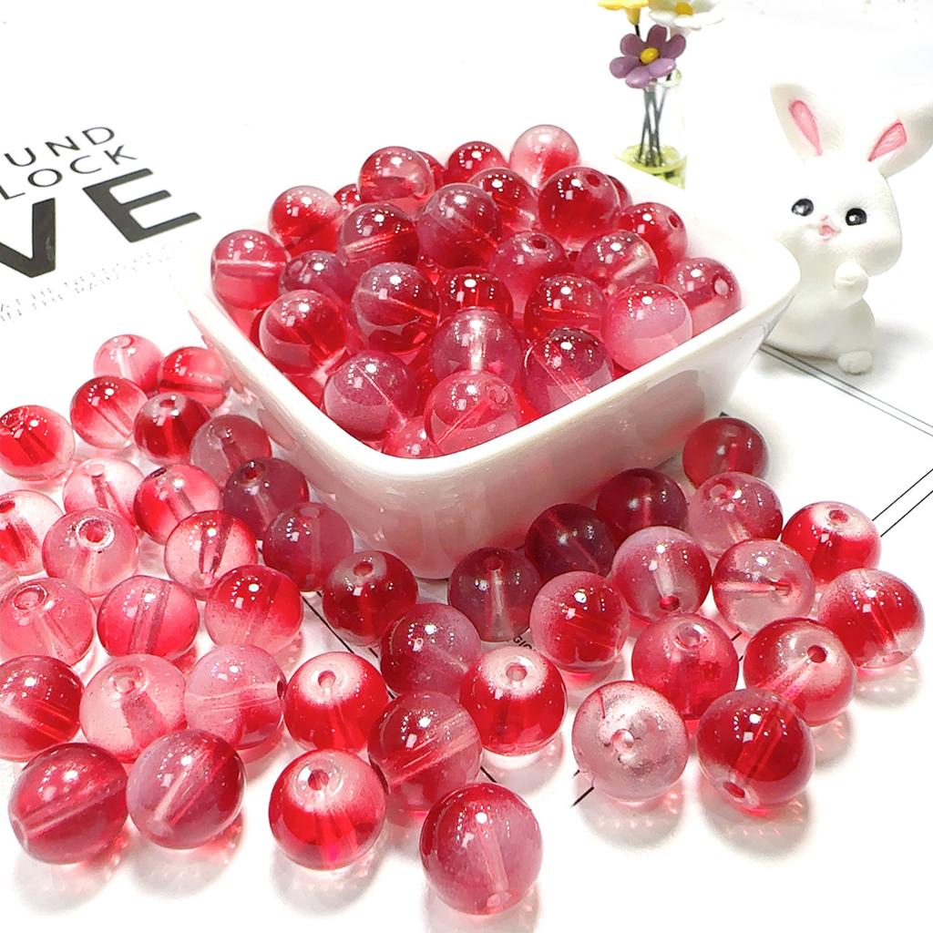 10mm Crackle Glass Round Beads, Loose Spacer Beads DIY Accessories for Bracelet Making 50pcs