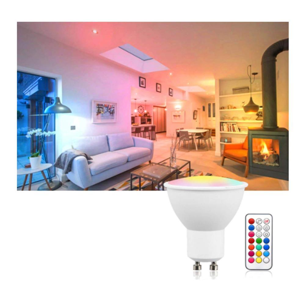 RGBW GU10 LED Zmieniająca Kolor Reflektor 2 Tryby Oświetlenia 3 W Żarówka LED RGB Z Pilotem Pamięć