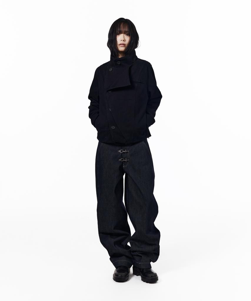 AAKAM High Neck Wrap Jacket (Black)