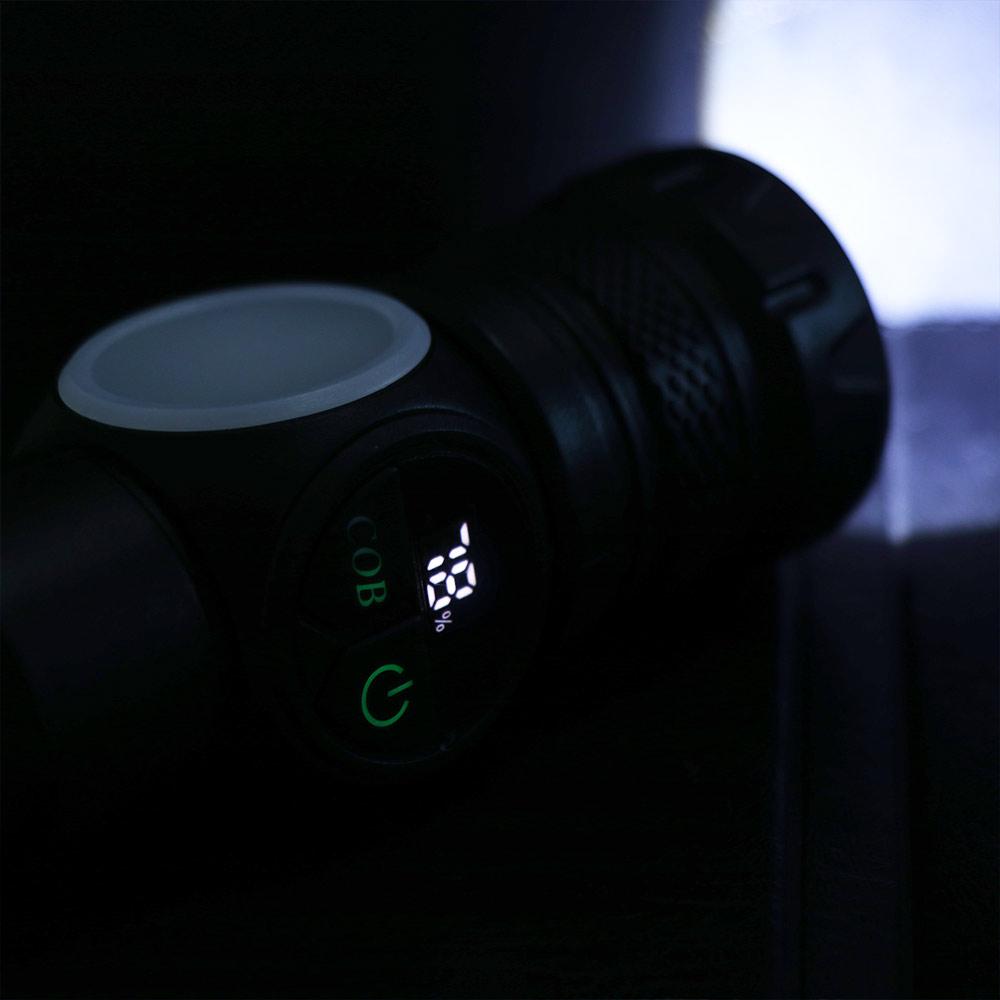Searchlight LED Flashlight USB Rechargeable Camping Light Portable Display  Torch  Outdoor