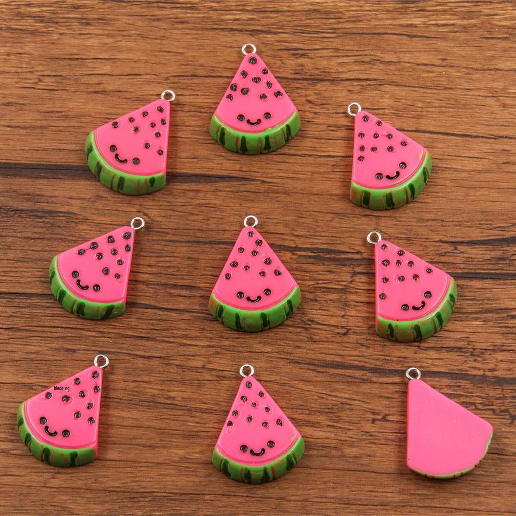 DIY Resin Accessories: Cute Fruit & Veggie Slice Series (Lemon, Strawberry, Watermelon, Lotus Root, Banana Pendants)
