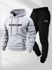 2025 Men's Hooded Pullover & Long Pants Set with Printed Logo