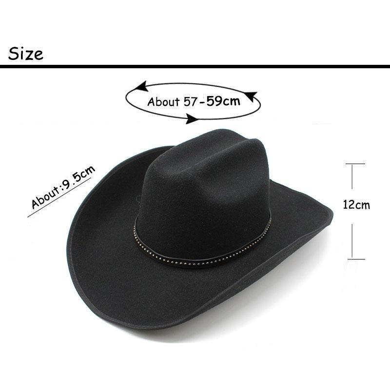 Men Women Western Style Wide Brim Cowboy Hat