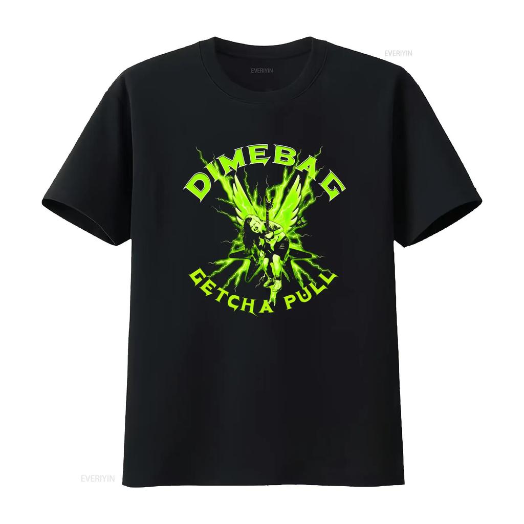 Seltenes Dimebag Darrell Getcha Pull Green Lightning Gitarrist T-Shirt Volle Größe S 5XL BC821 Langs Vintage Gewaschen Atmungsaktiv