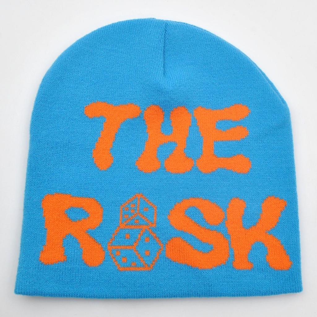 THE RISK Risk Dice Letter Embroidery Knitted Hat Cold Hat Wool Hat, Male and Female Couples Hip Hop Autumn and Winter Hat
