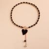 Wrapped Flannel Black Love Fritillary Necklace Women's Cold Wind Collarbone Chain Fringed Necklace
