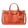 MK Carson Gold Horsebit Crocodile Pattern Faux Leather Tote Bag Small Women Handbags Orange 35S5G2ZS5I-867
