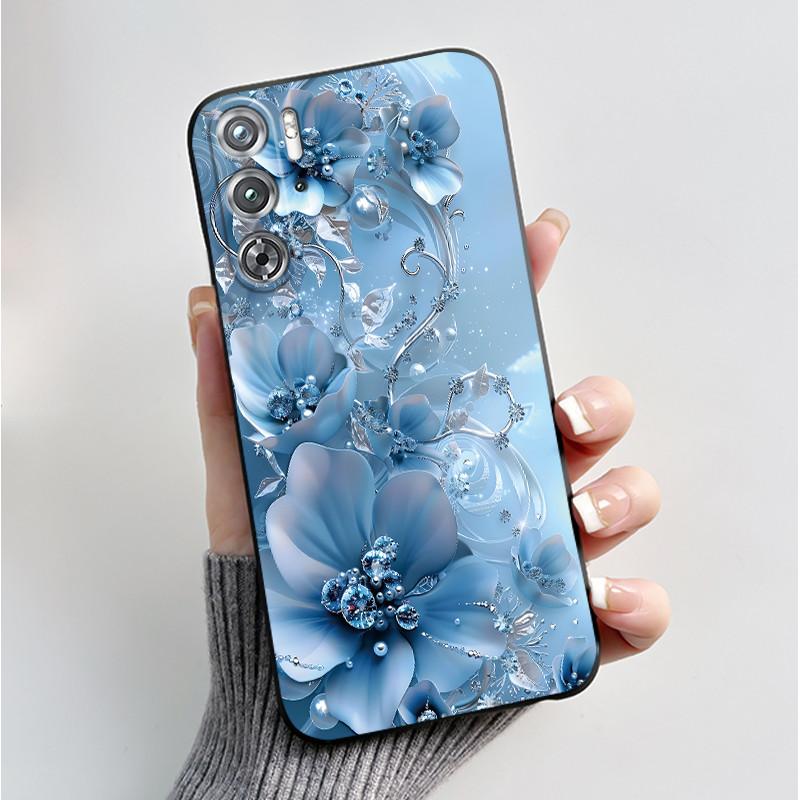 Per ZTE nubia Red Magic 9 Magic9 9S Pro Plus 5G Custodia Moda Farfalle Fiori Sottile Nera Morbida TPU Retro Opaco Copertura Protettiva
