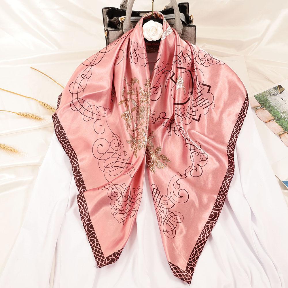 Høykvalitets luksuriøst silkeskjerf pannebånd Skjerf Halsskjerf For kvinner Kjede Silkeskjerf Dekorativt sjal for kvinner