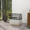 Gabbia per criceti, gabbia per roditori, 2 livelli con ruote, piattaforma e scaletta, realizzata in filo d'acciaio, 57 x 43 x 57 cm, nera