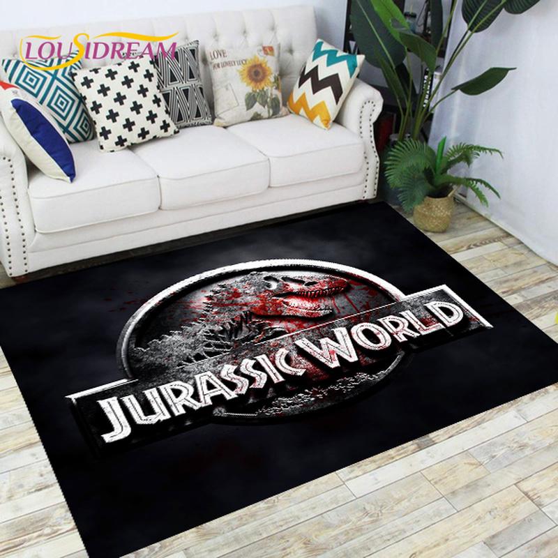 Jurassic Park Dinosaur Cartoon Carpets Rugs Non-slip Area Rug for Living Room Bedroom Foot Pad Decoration,Child Game Floor Mat