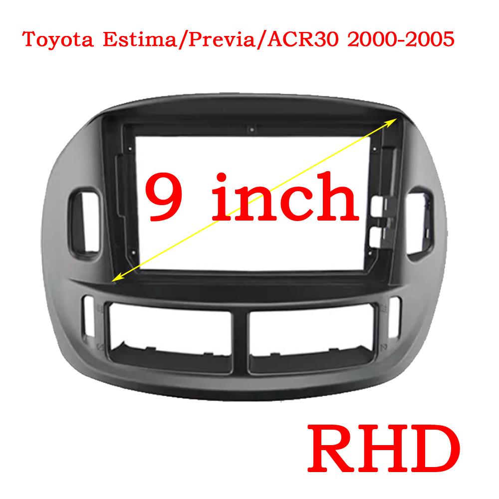 9 INHC Car Radio Head Unit Fascia For TOYOTA ESTIMA/ACR30 2000-2005 Auto Stereo Plastic Panel Mount Bezel Faceplate Frame Kit