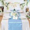Confezione da 2 Runner da Tavola 30 x 274 cm Bordo Lungo in Raso di Seta per Matrimonio Banchetto Natale Festa di Compleanno Decorazione