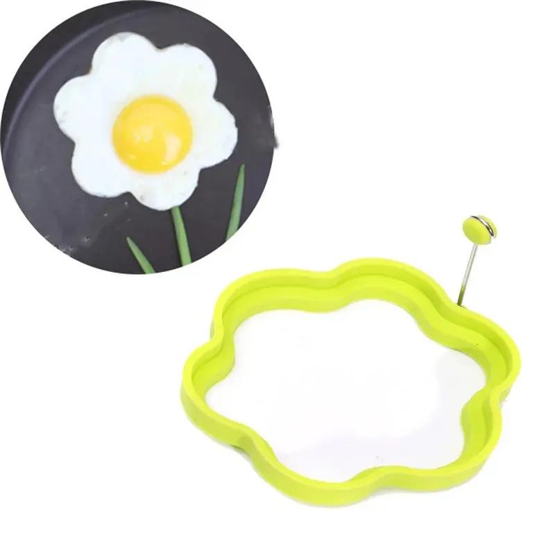 1PC Silicone Fried Egg Pancake Ring Omelette Fried Eggs Round Heart Shaped Eggs Mould for Cooking Breakfast Frying Tools OK
