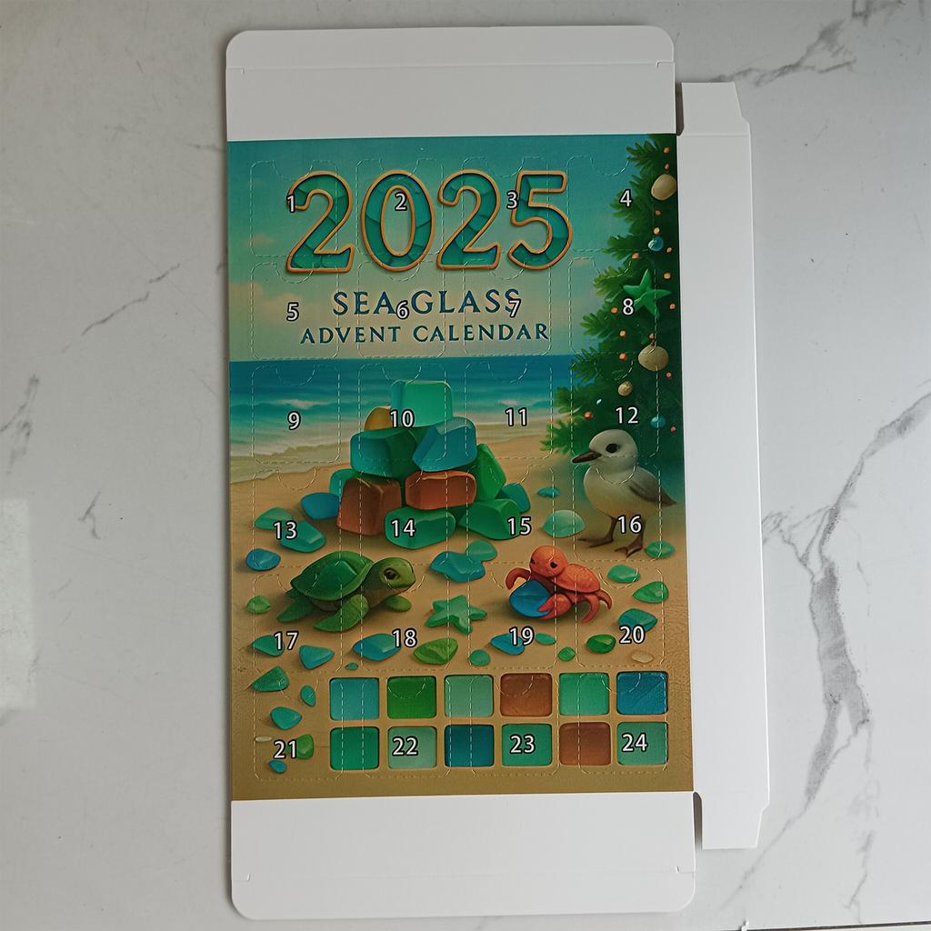 Świąteczna Zawieszka Ozdobna Szkło Morskie Akryl Choinka Kalendarz Adwentowy Zawieszka Ozdobna Na Odliczanie Świąt Bożego Narodzenia Wystrój Domu Impreza
