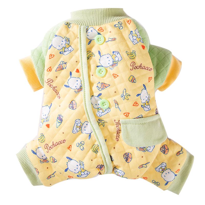 Fleece and thickened thermal bib full of printed four-legged cotton-padded clothes into kitten thermal cat clothes