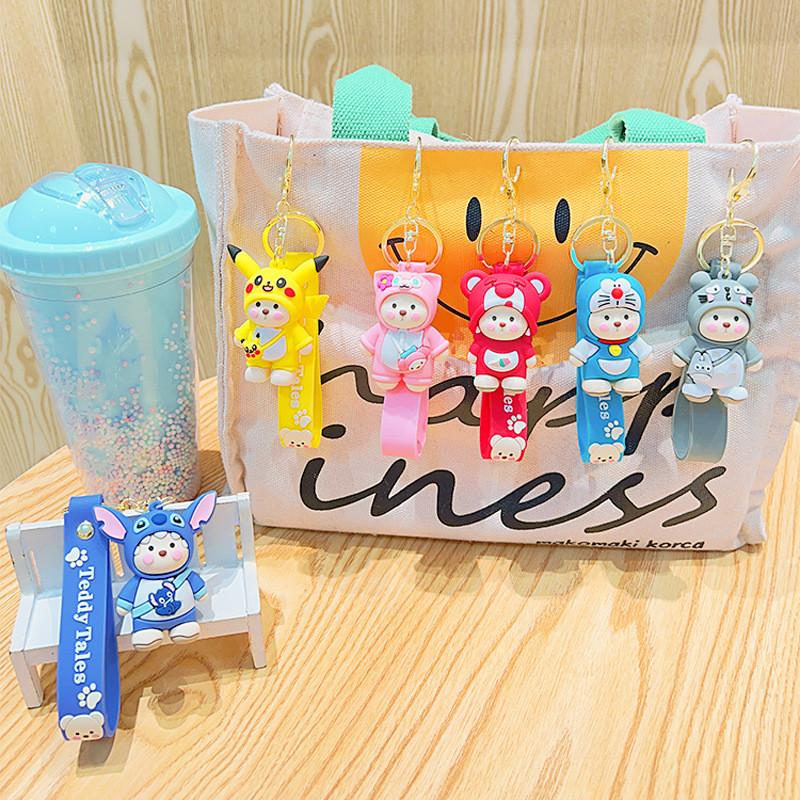 Pikachu Doraemon Linabell Totoro Lotso Stitch Keychain Bag Decoration Kids Gift