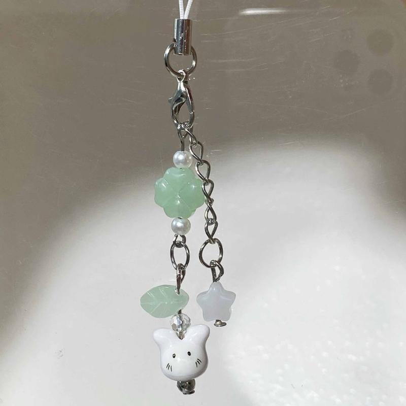 Multipurpose Handmade Beaded Rabbits Charm Lovely Phone Strap Stylish Accessory Portable for Fashionable Decoration