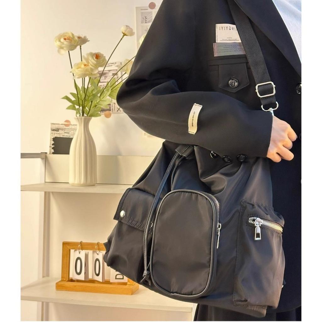 Ny vinddraget fästficka ryggsäck tote design pendlare cool axel college axel