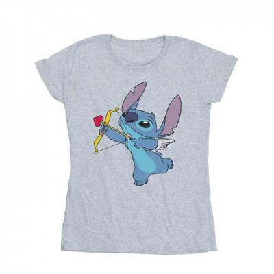 Womens/Ladies Lilo And Stitch Stitch Cupid Valentines Cotton T-Shirt