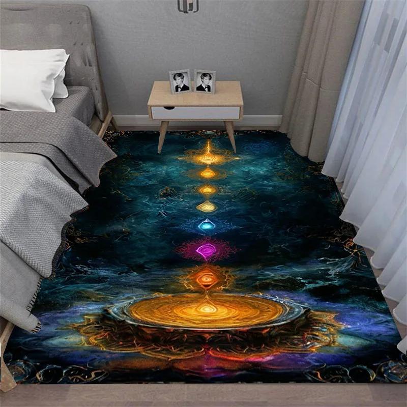 3D Chakra Printed carpet non-slip carpet door mat Yoga mat bedroom decoration area rug bedroom decor birthday gift