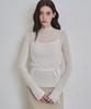 Keoseuteomeokeullagumeon Linen See-Through Ribbed Half-Neck Knit 5 Color Cowkt020