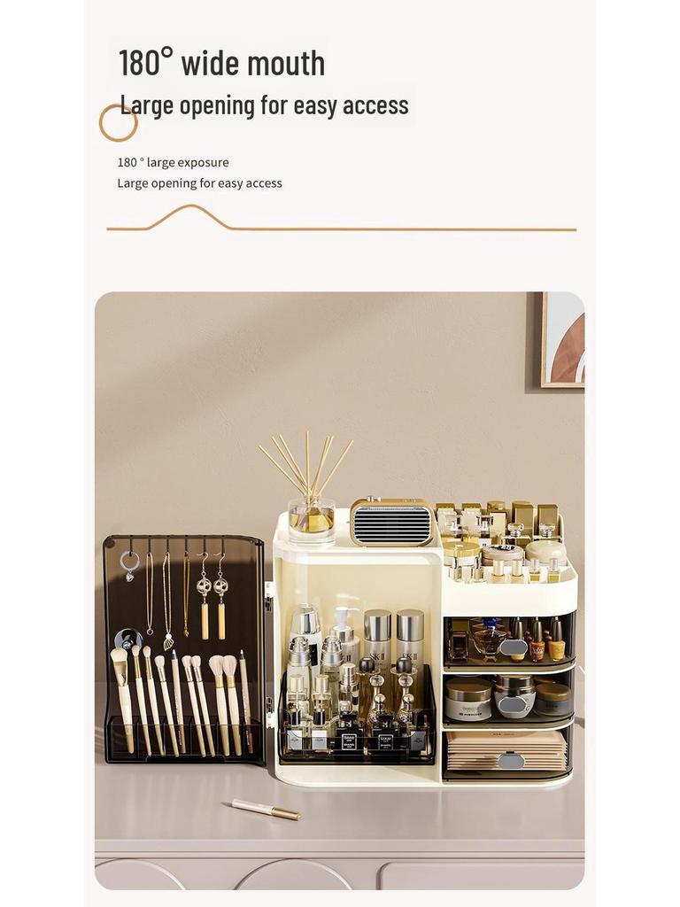 Large Capacity Multifunctional Dustproof Storage Box for Cosmetics and Skincare