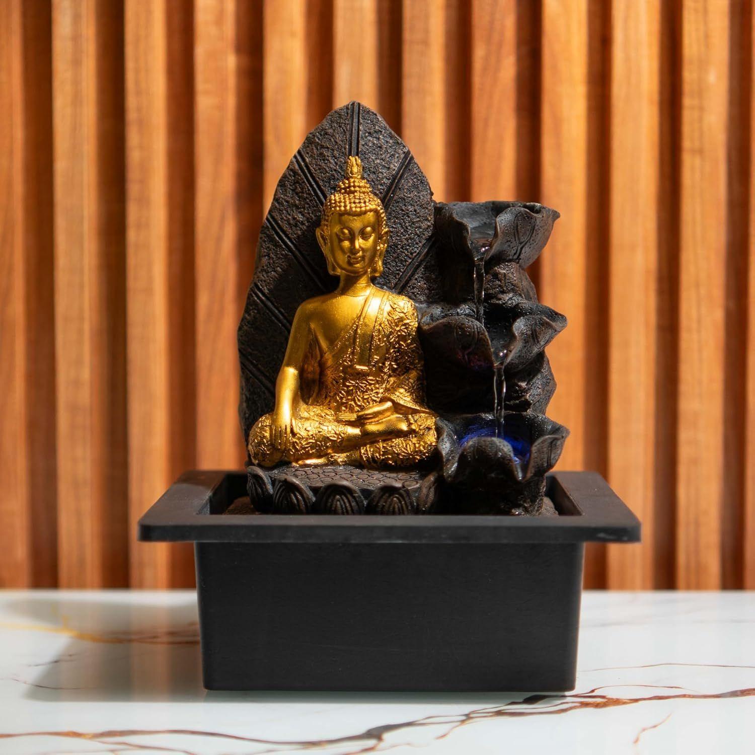 

Mini Meditating Buddha Water Fountain for Table Decor, Gift Items, Indoor Home Décor