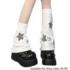 Girls Lolitas Leg Warmers Y2K Star Knitted Flared Leg Sleeves Goth Baggy Cuffs Ankle Heap Socks JK Uniform Foot Cover