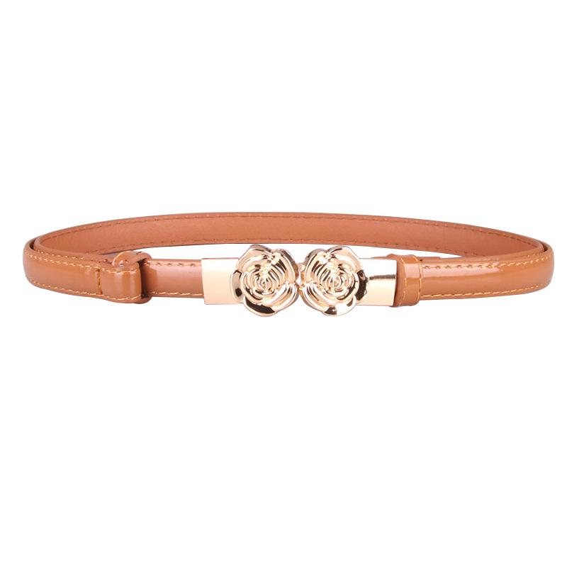 Belt Female, Simple Rose-Shaped Buckle Adjustment Belt, With Skirt Decorative Belt 608