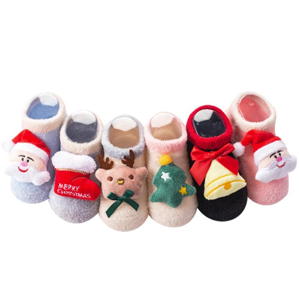 Newborn Winter Warm Anti Slip Cartoon Christmas Baby Socks