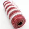 Red & White Candy Cane Decor Mesh Roll 26cmx10yard Wreath Tree Stripes Ribbon Net Yarn Mesh Ribbon
