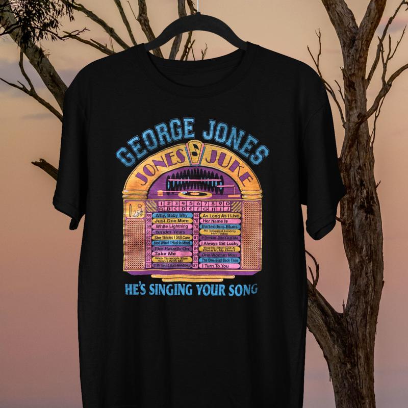 He Singing Your Song VTG George Jones T Shirt Black S 4XL