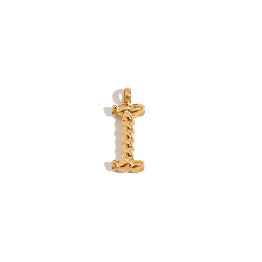 MamacitaSlay DIY Classic Mini Twist Initial Letters Stainless Steel Charms For Jewelry Gold Plated Waterproof Decoden Charms