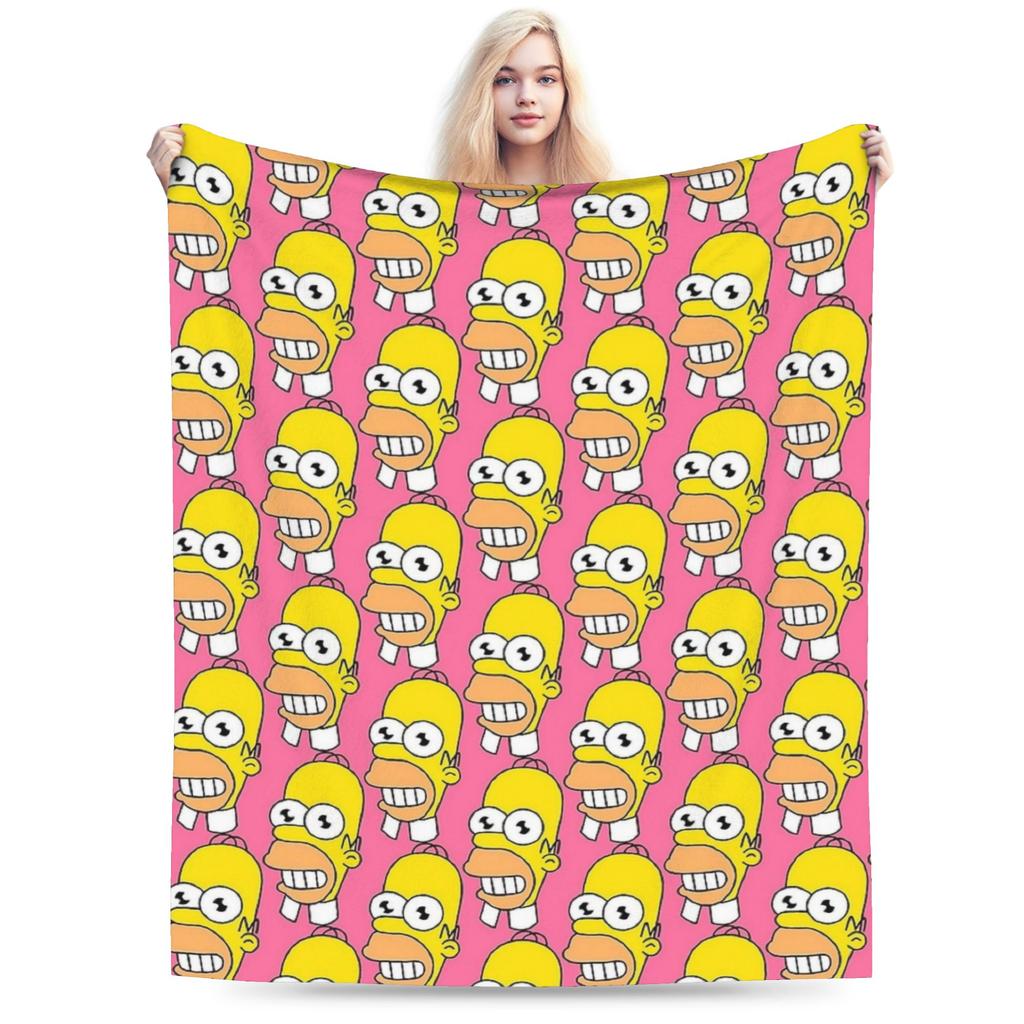 S-Simpsons Cartoon Background Throw Blanket Comfortable Novelty Blankets For Sofa Home Travel Office Flannel Bedspread Bed Cover