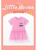 Little Maven Girls' Summer Short-Sleeve Mesh Dress - European and American Style
