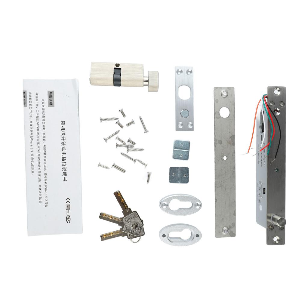 Electric Bolt Lock Strong Strength Stainless Steel Delay Adjustment Electric Mortise Deadbolt Wood