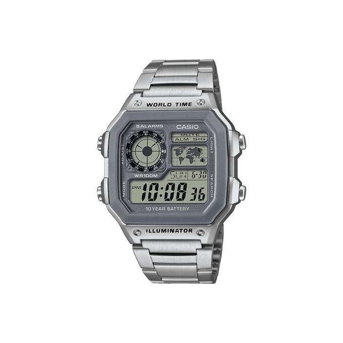 CASIO Men YOUTH Gray Watch AE-1200WHD-7A AE-1200WHD-7A Silver Strap