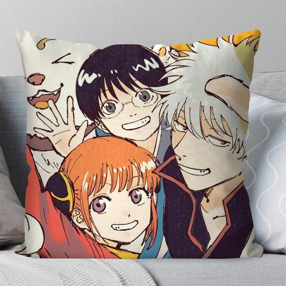 1pc Gintama Animation Pillow Case Square Pillow Bedroom Sofa Leisure Comfort Cushion Car Living Room Home Decoration 40X40