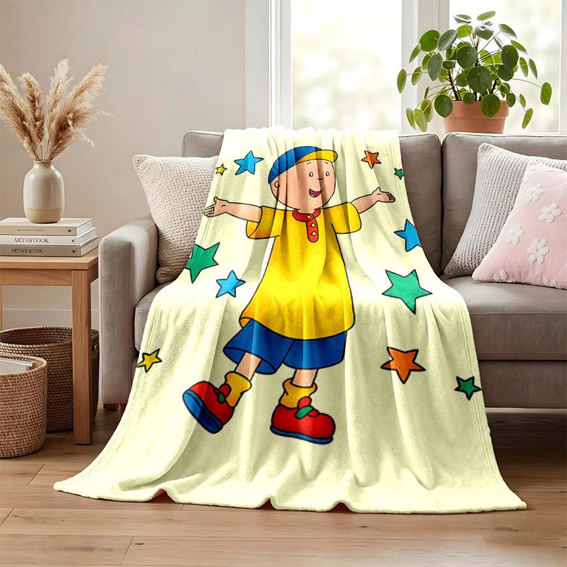 Caillou Blanket Flannel Blanket Soft Cozy Plush Throw for Sofa Bed Lightweight Home Decoration