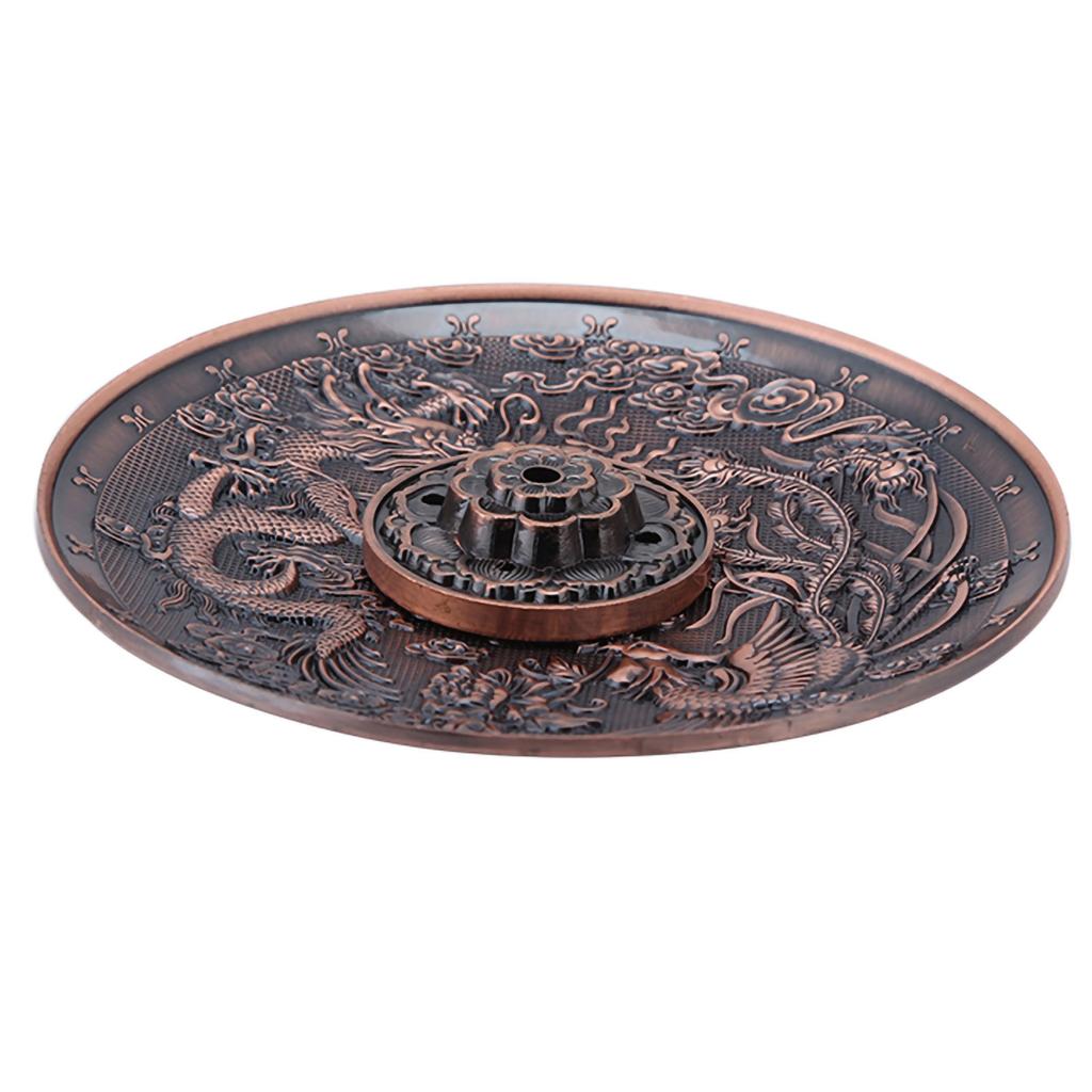 Zinc Alloy Incense Stick   Holder Dragon Pattern   Plate for Bedroom Temple Bronze