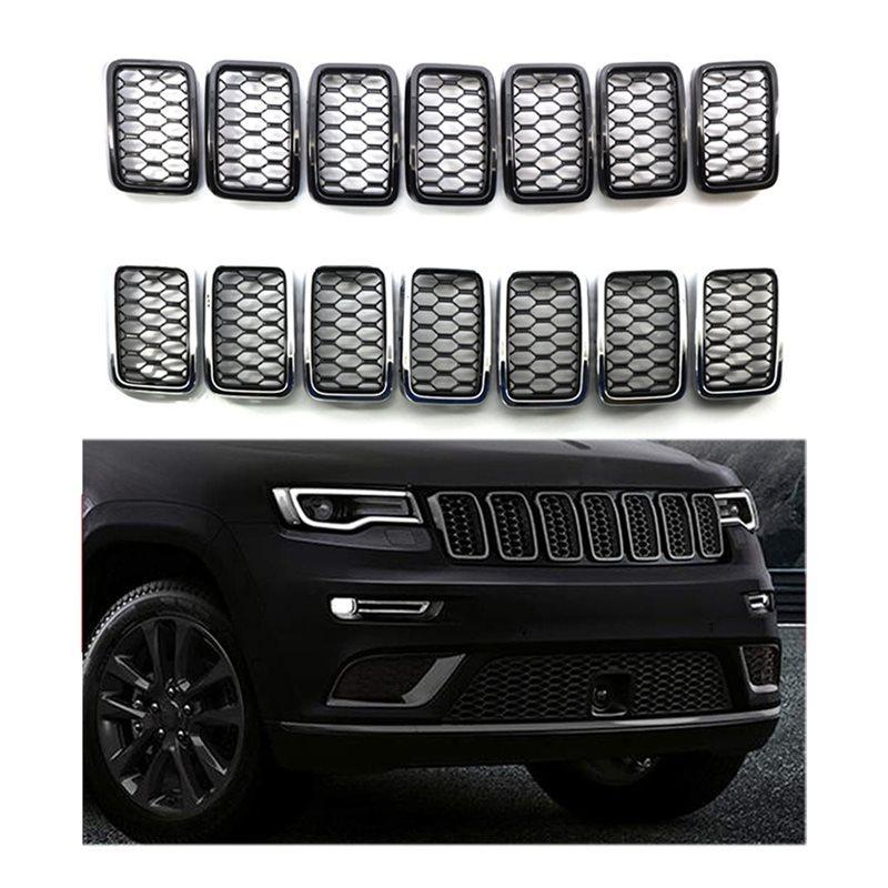 Front Bumper Grille For Jeep Grand Cherokee 68317863AA Bumper Grille For Jeep Honeycomb Mesh Grill Cover Chrome