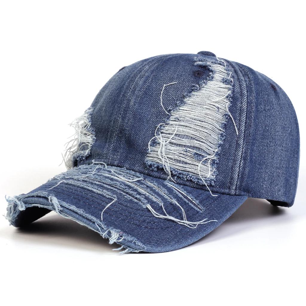 Unisex Ripped Denim Water Wash Baseball Caps Spring Autumn Outdoor Adjustable Casual Hats Sunscreen Hat Sports Cap