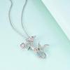 Fashion Mermaid Birthstone Pendant Jewelry White Gold Plated Austrian Crystal Necklace Gift for Girls Women